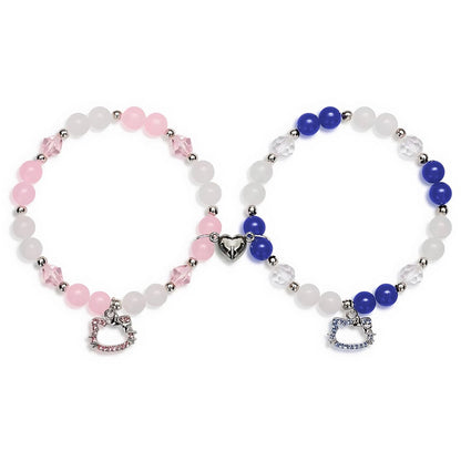 Hello Kitty Beaded Magnetic BFF Bracelets-Luxandluxy