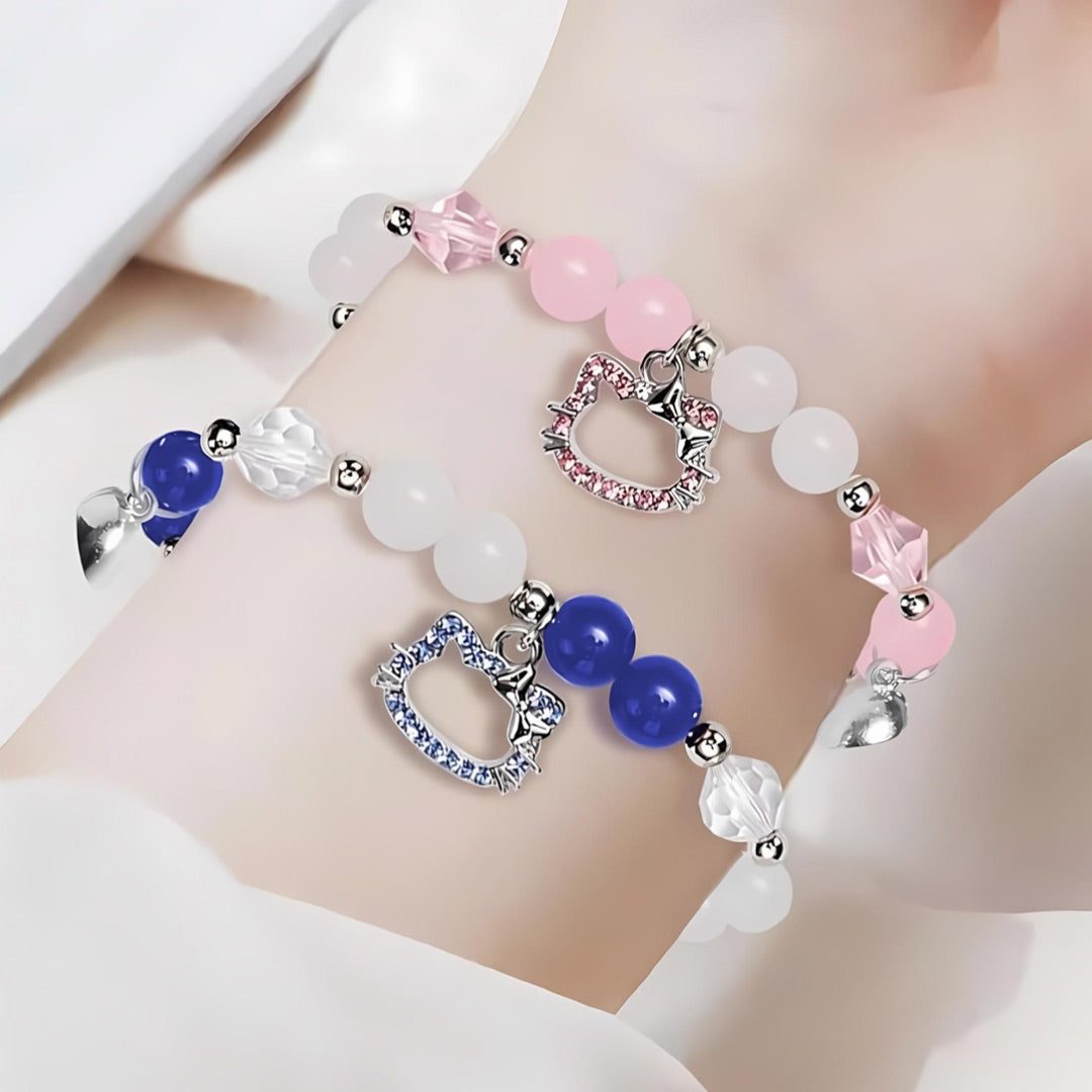 Hello Kitty Beaded Magnetic BFF Bracelets-Luxandluxy