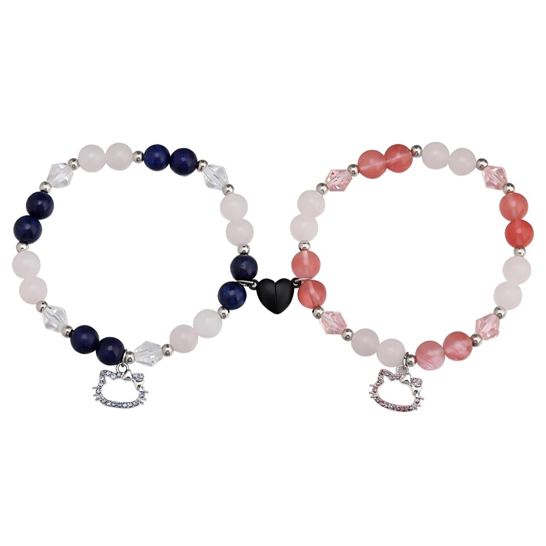 Hello Kitty Beaded Magnetic BFF Bracelets-Luxandluxy