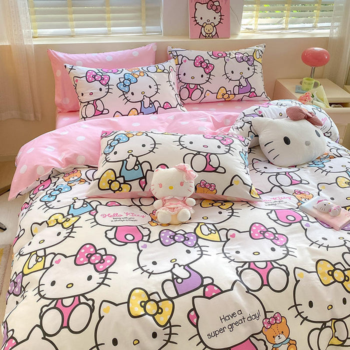 Hello Kitty Bedding Set-Luxandluxy