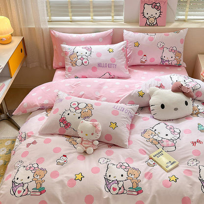 Hello Kitty Bedding Set-Luxandluxy