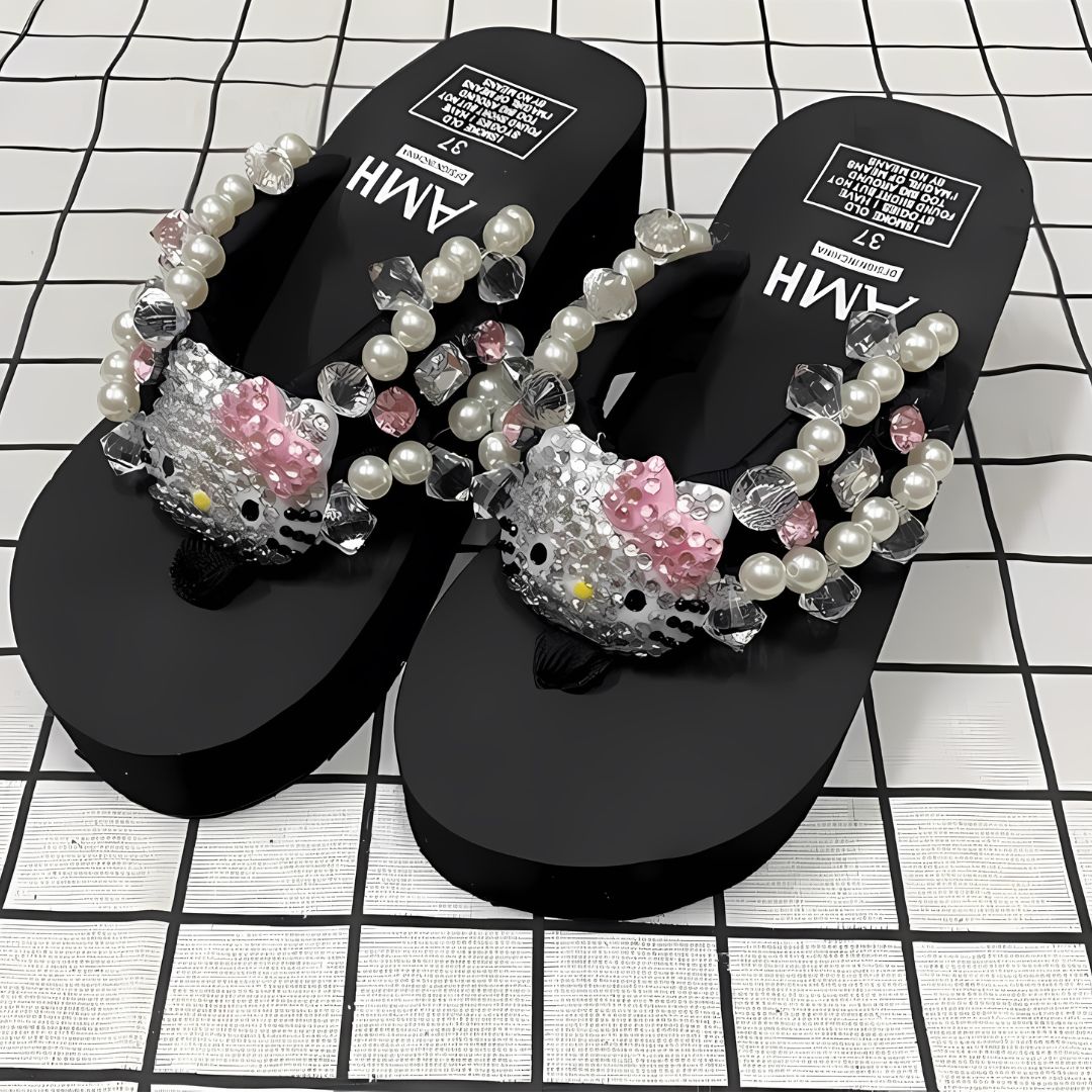 Hello Kitty Bejeweled Platform Heels-Luxandluxy