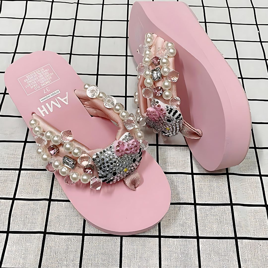 Hello Kitty Bejeweled Platform Heels-Luxandluxy