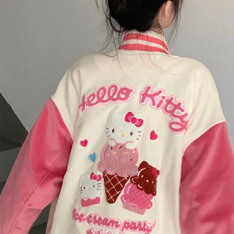 Hello Kitty Embroidered Jacket-Luxandluxy