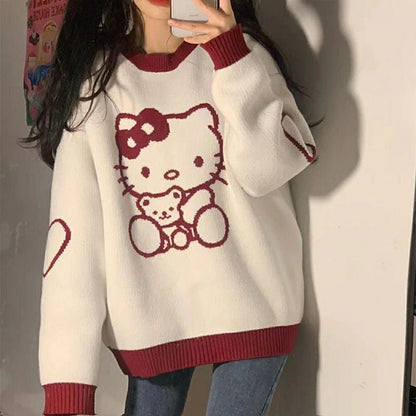 Hello Kitty Loose Sweater-Luxandluxy