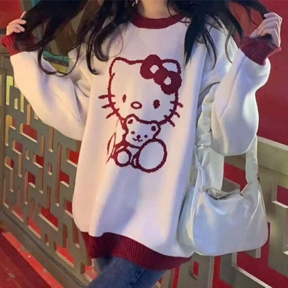 Hello Kitty Loose Sweater-Luxandluxy