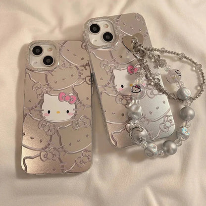 Hello Kitty Metallic Design iPhone Case-Luxandluxy