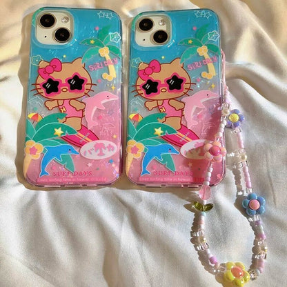 Hello Kitty Surfing Hawaii iPhone Case-Luxandluxy