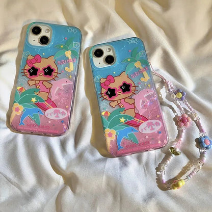 Hello Kitty Surfing Hawaii iPhone Case-Luxandluxy