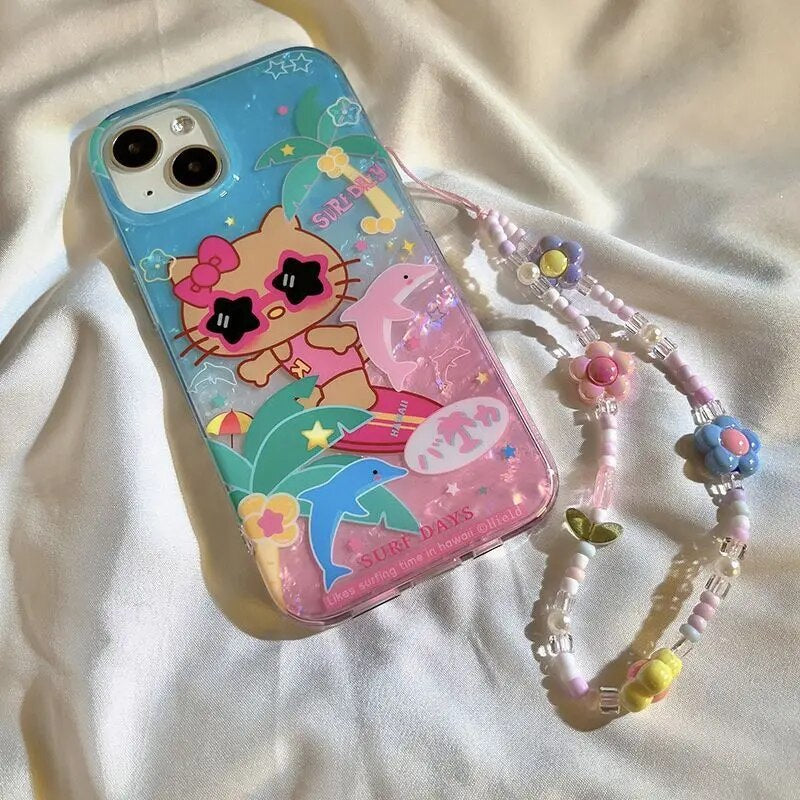 Hello Kitty Surfing Hawaii iPhone Case-Luxandluxy