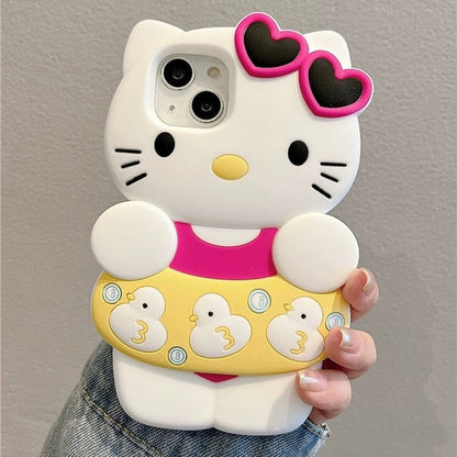 Hello Kitty Wearing Floater iPhone Case-Luxandluxy