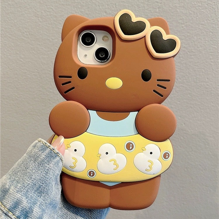 Hello Kitty Wearing Floater iPhone Case-Luxandluxy