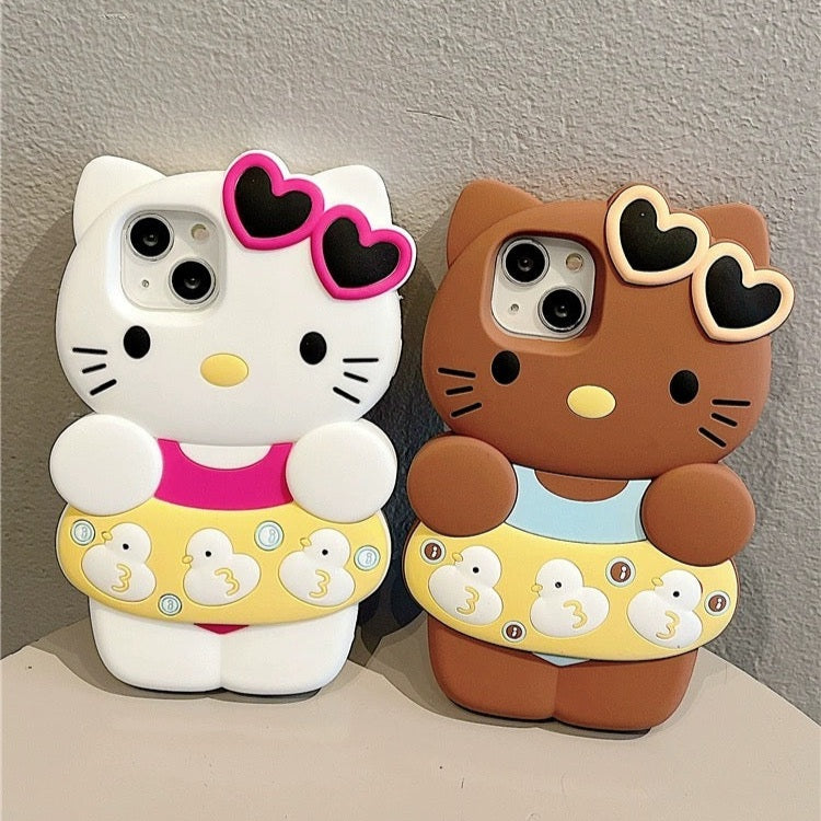 Hello Kitty Wearing Floater iPhone Case-Luxandluxy