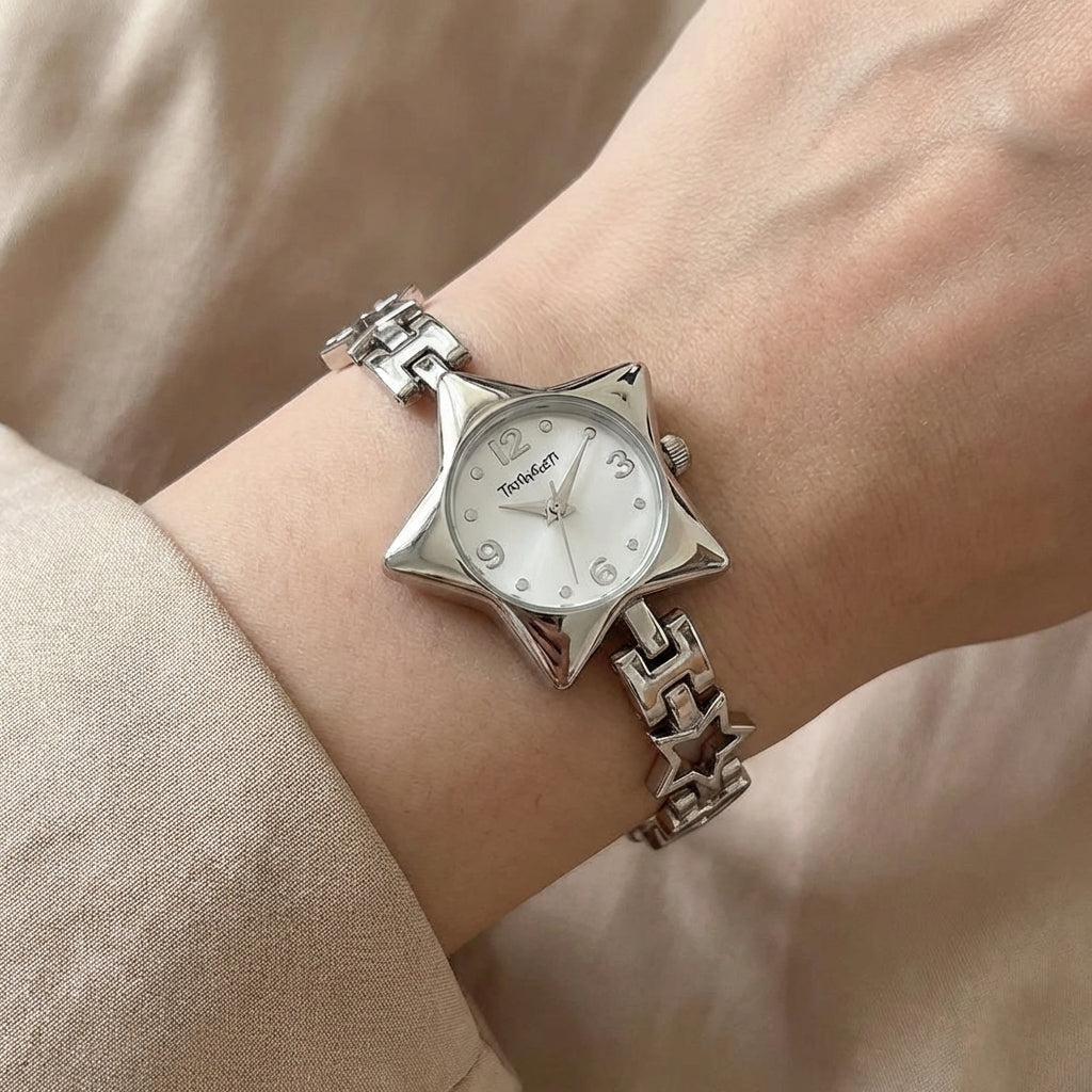 Star & Hearts Chain Bracelet Watch
