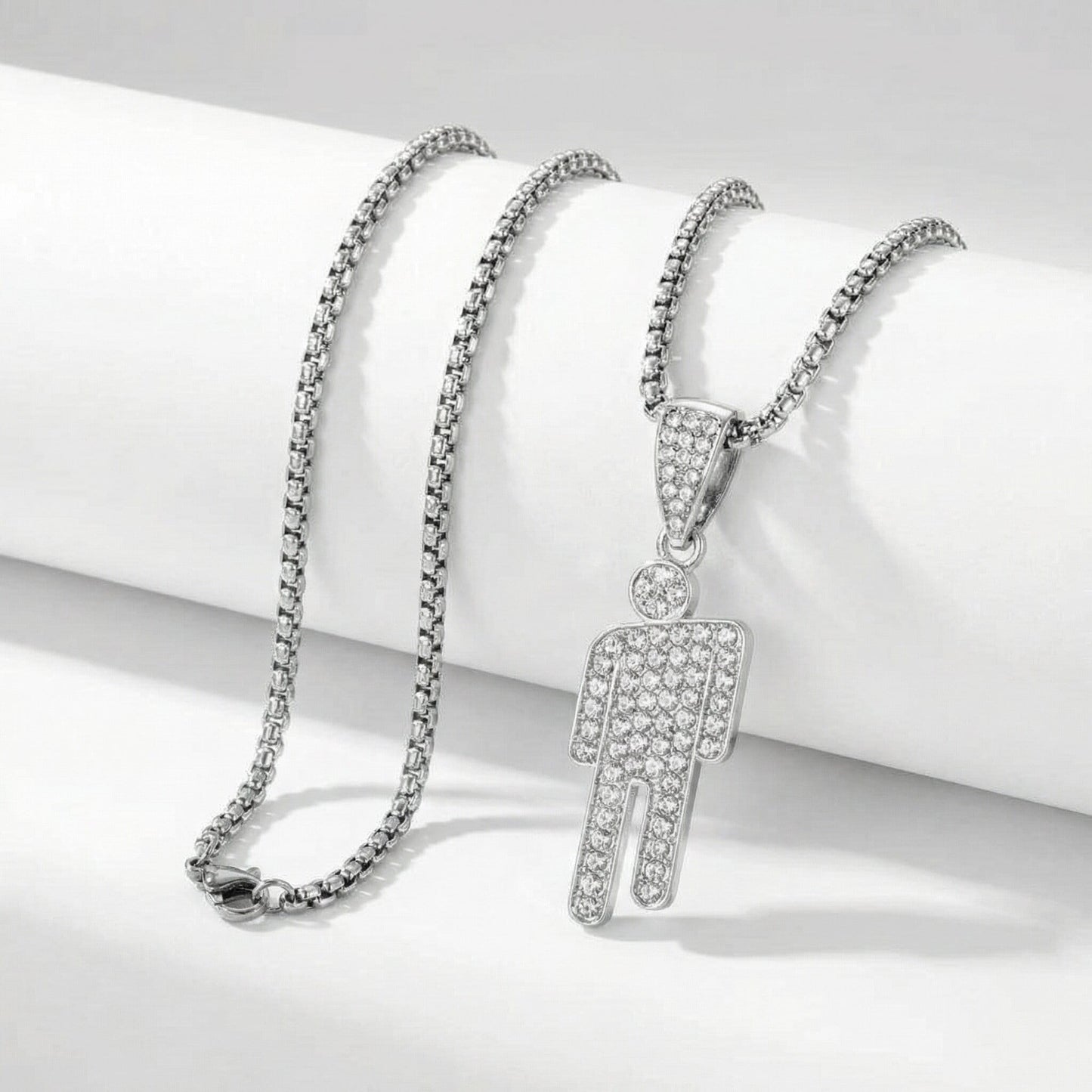 Blohsh Rhinestone Stickman Pendant Necklace
