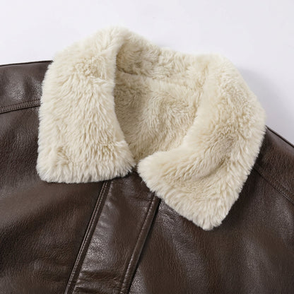 Leather Fleece Lined Motorcycle Jacket