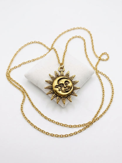 Moon Hugs Sun Necklace