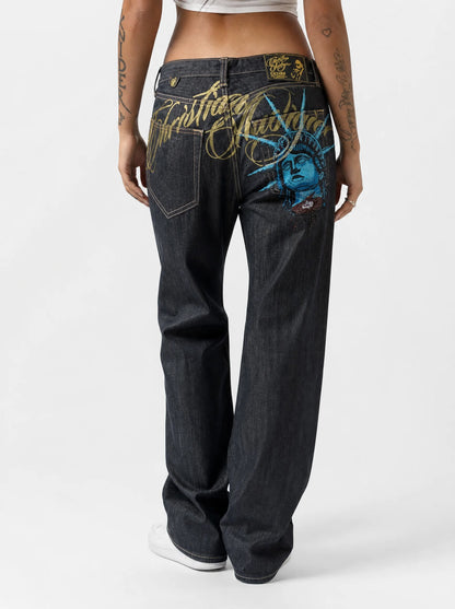 'Christian Audigier' Statue of Liberty Jeans
