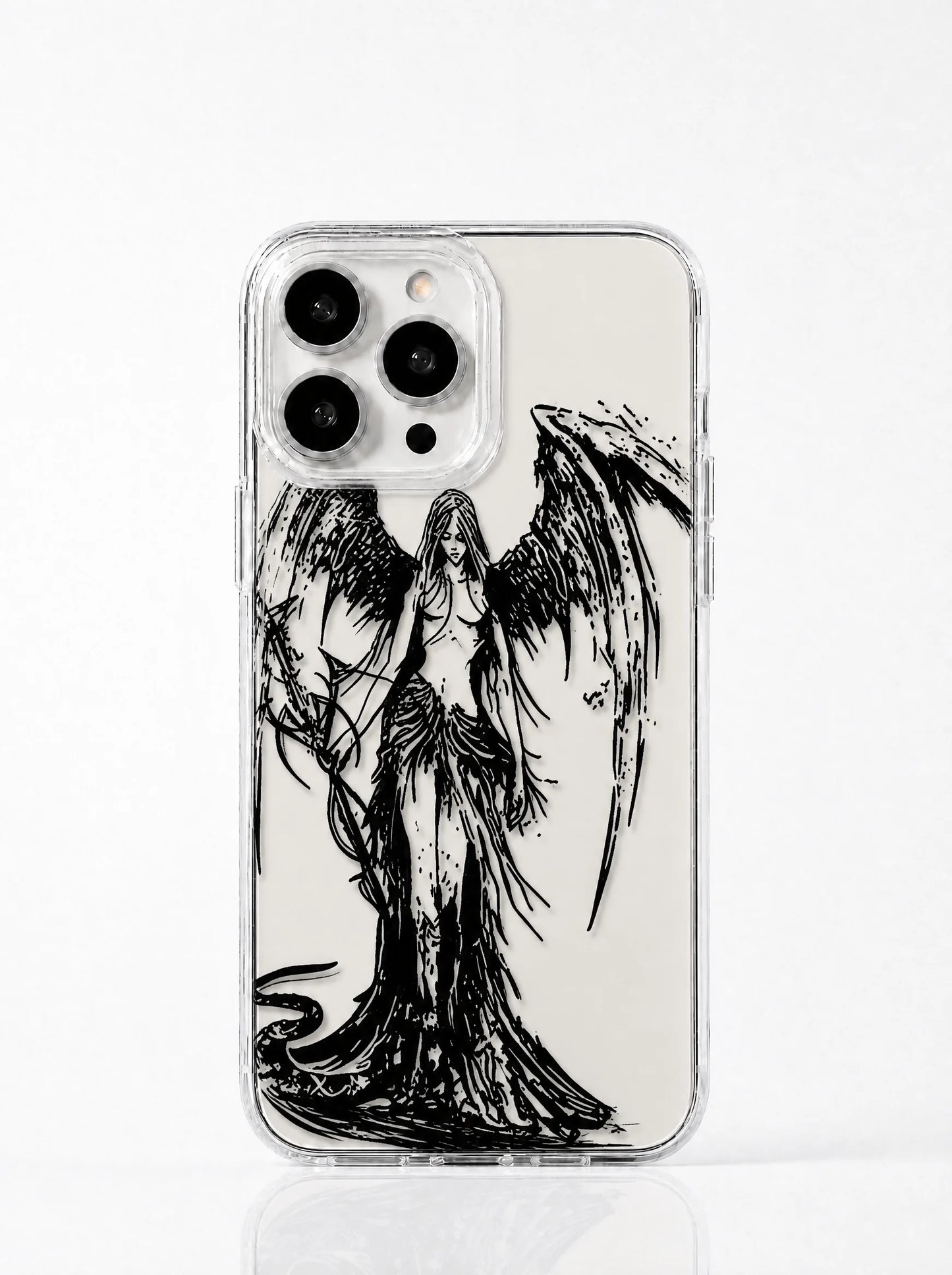 Dark Angel Sketch Clear iPhone Case