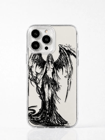 Dark Angel Sketch Clear iPhone Case