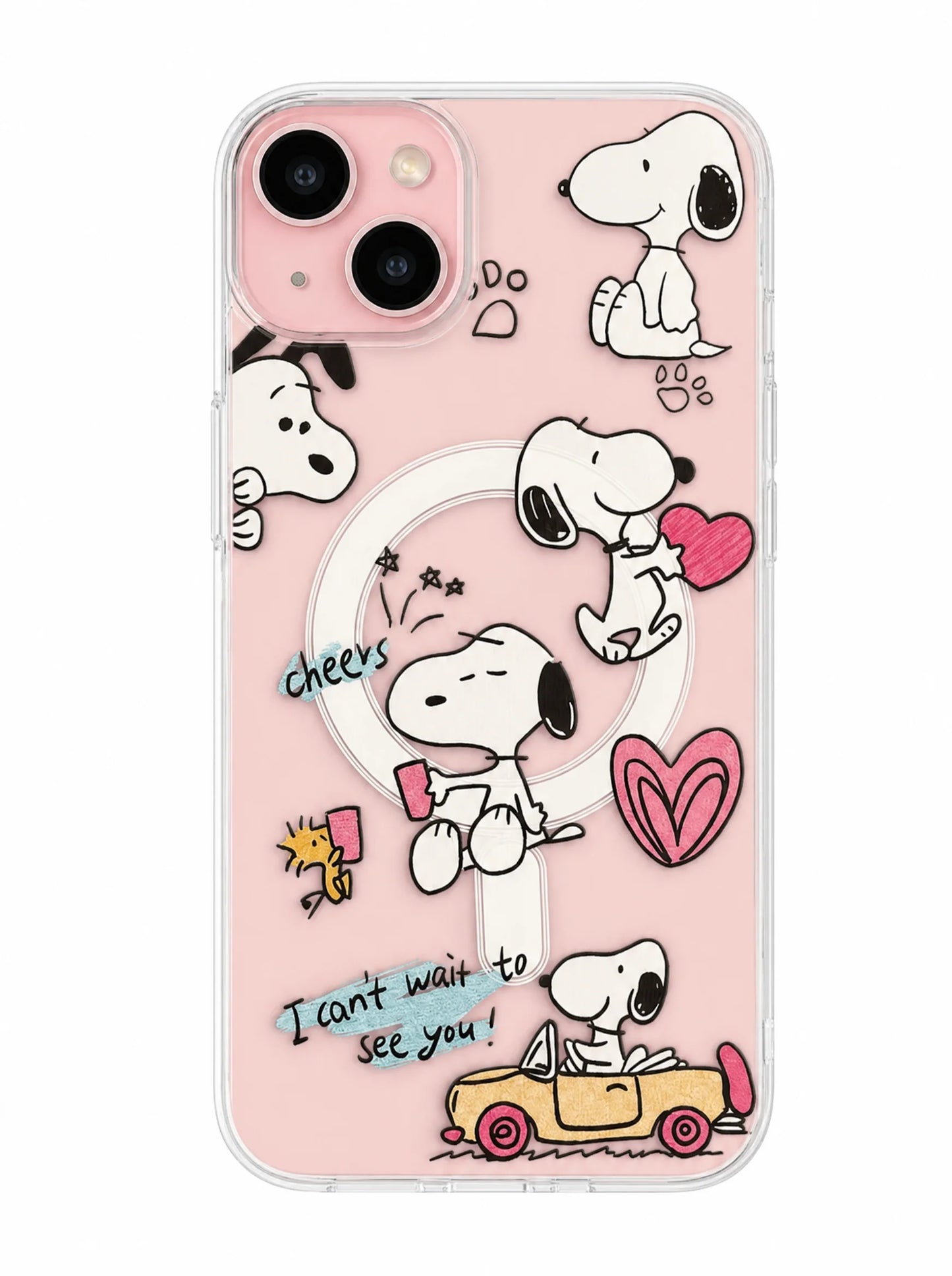 Snoopy Cheers Clear Magsafe iPhone Case