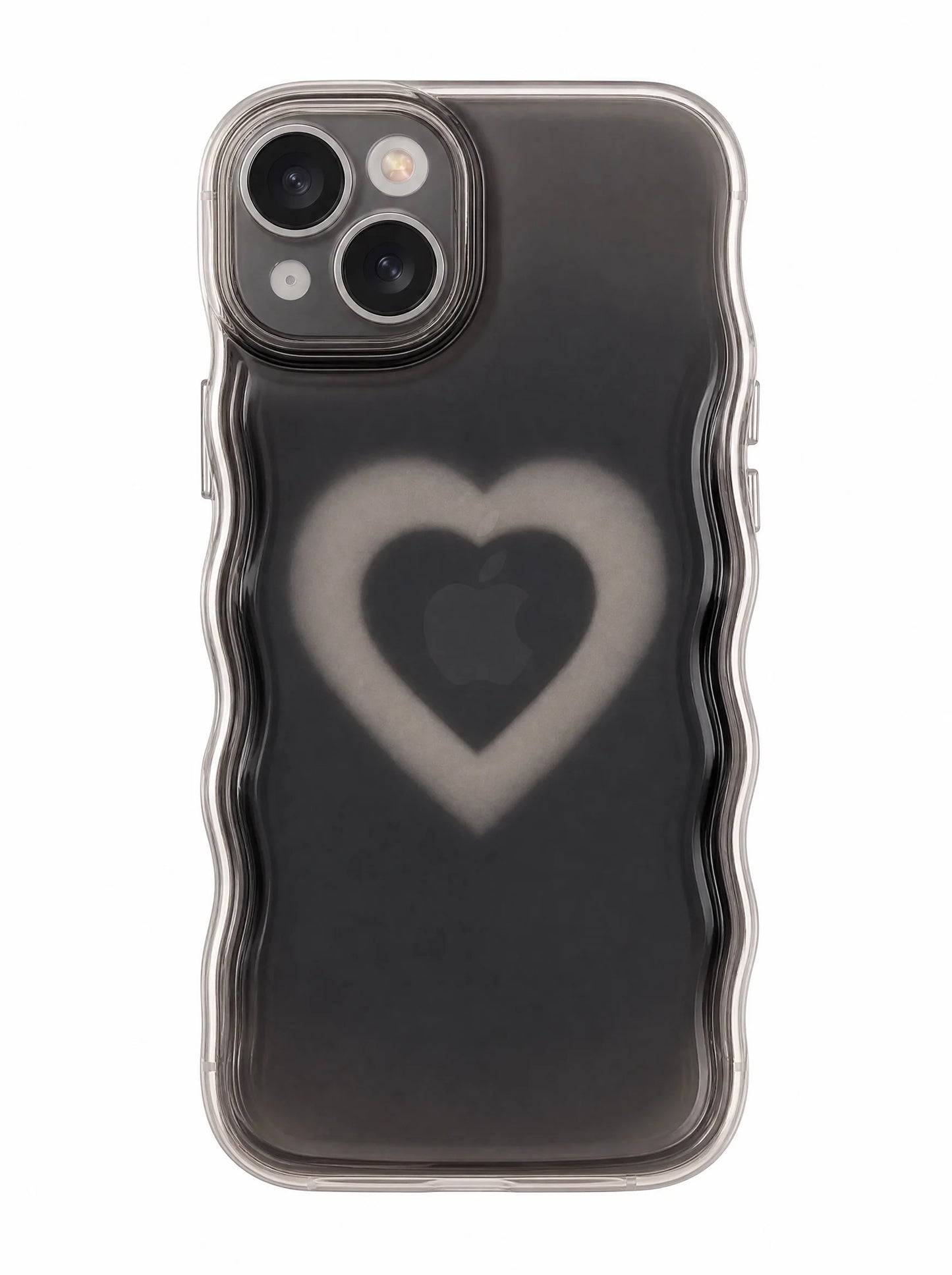 Black Heart Clear iPhone Case