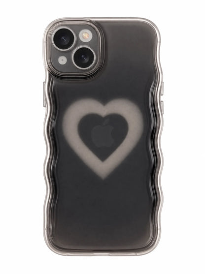 Black Heart Clear iPhone Case