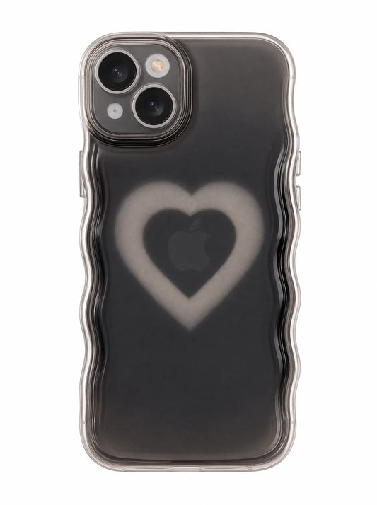 Black Heart Clear iPhone Case