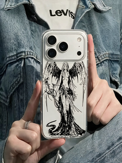 Dark Angel Sketch Clear iPhone Case