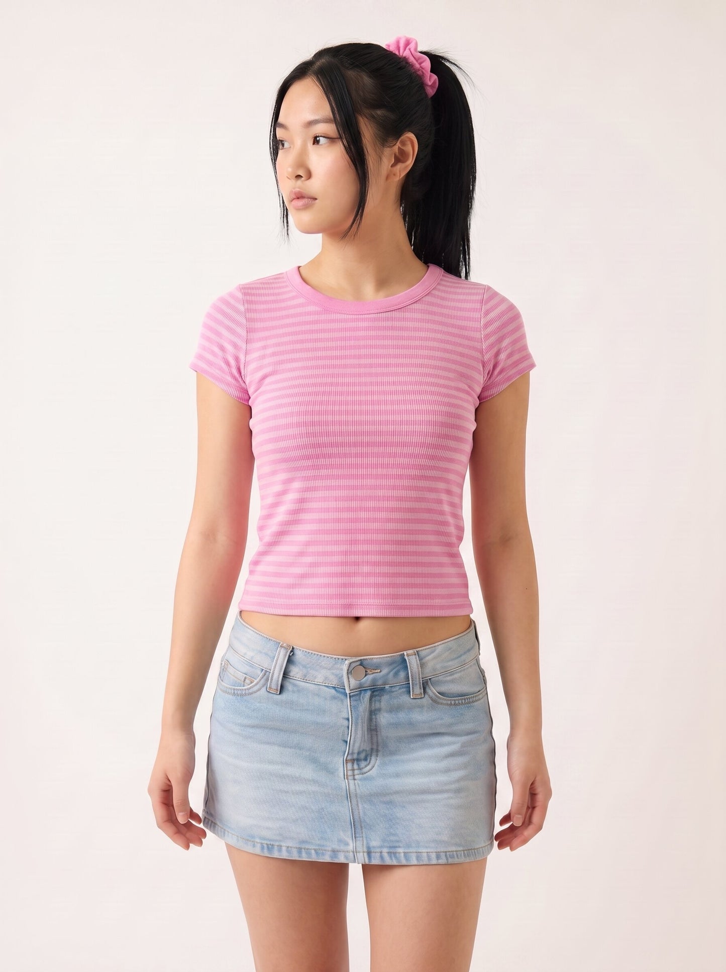 Bubblegum Pink Striped Tee