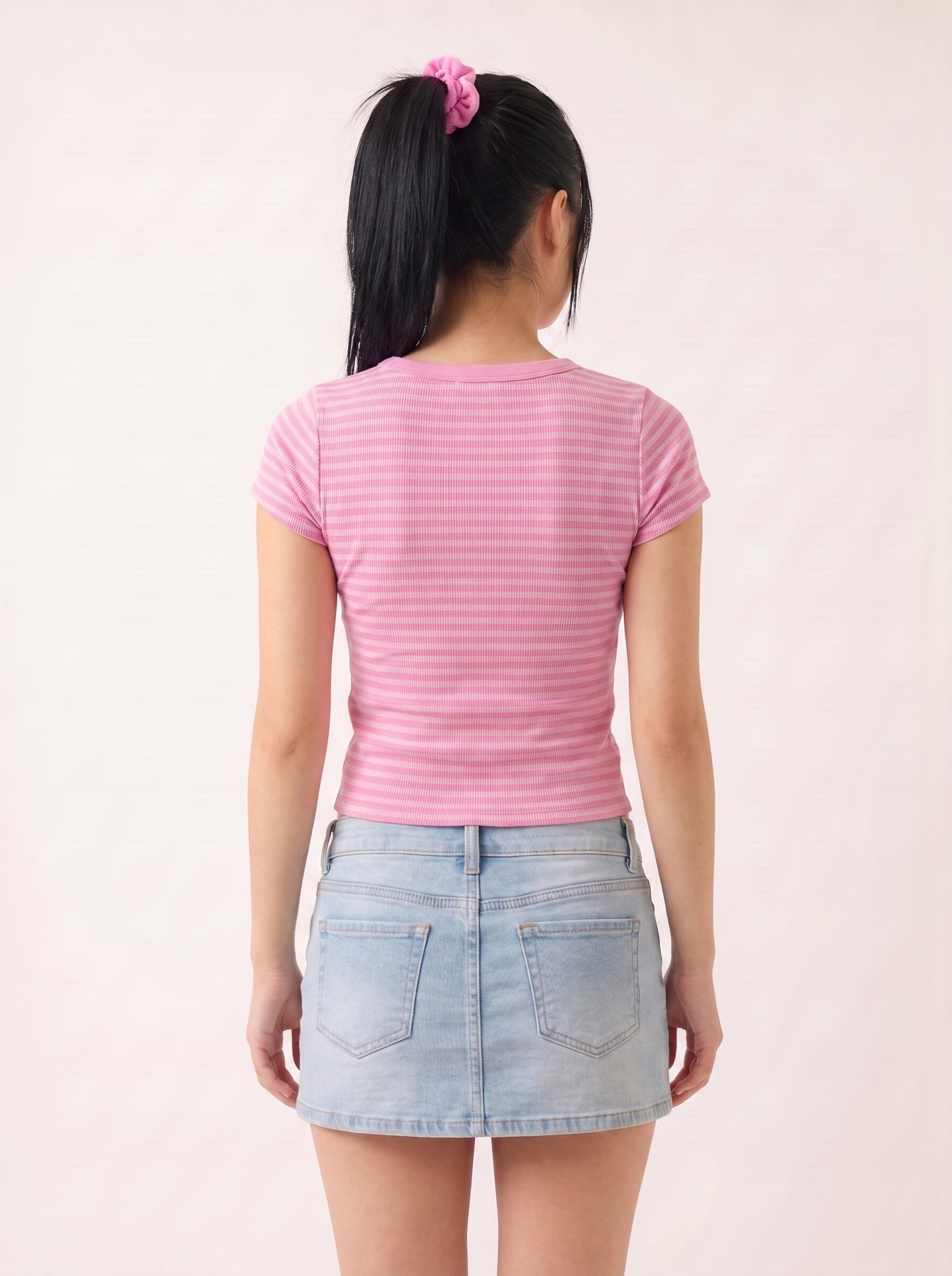 Bubblegum Pink Striped Tee