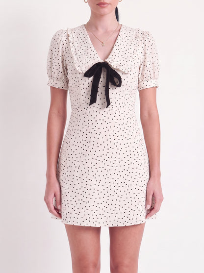 Kayla Polka Dot Puff-Sleeve Mini Dress