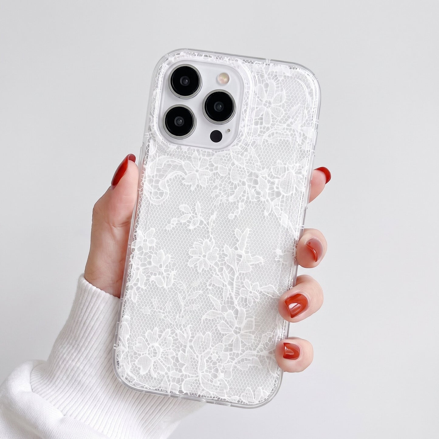Floral Lace Clear iPhone Case
