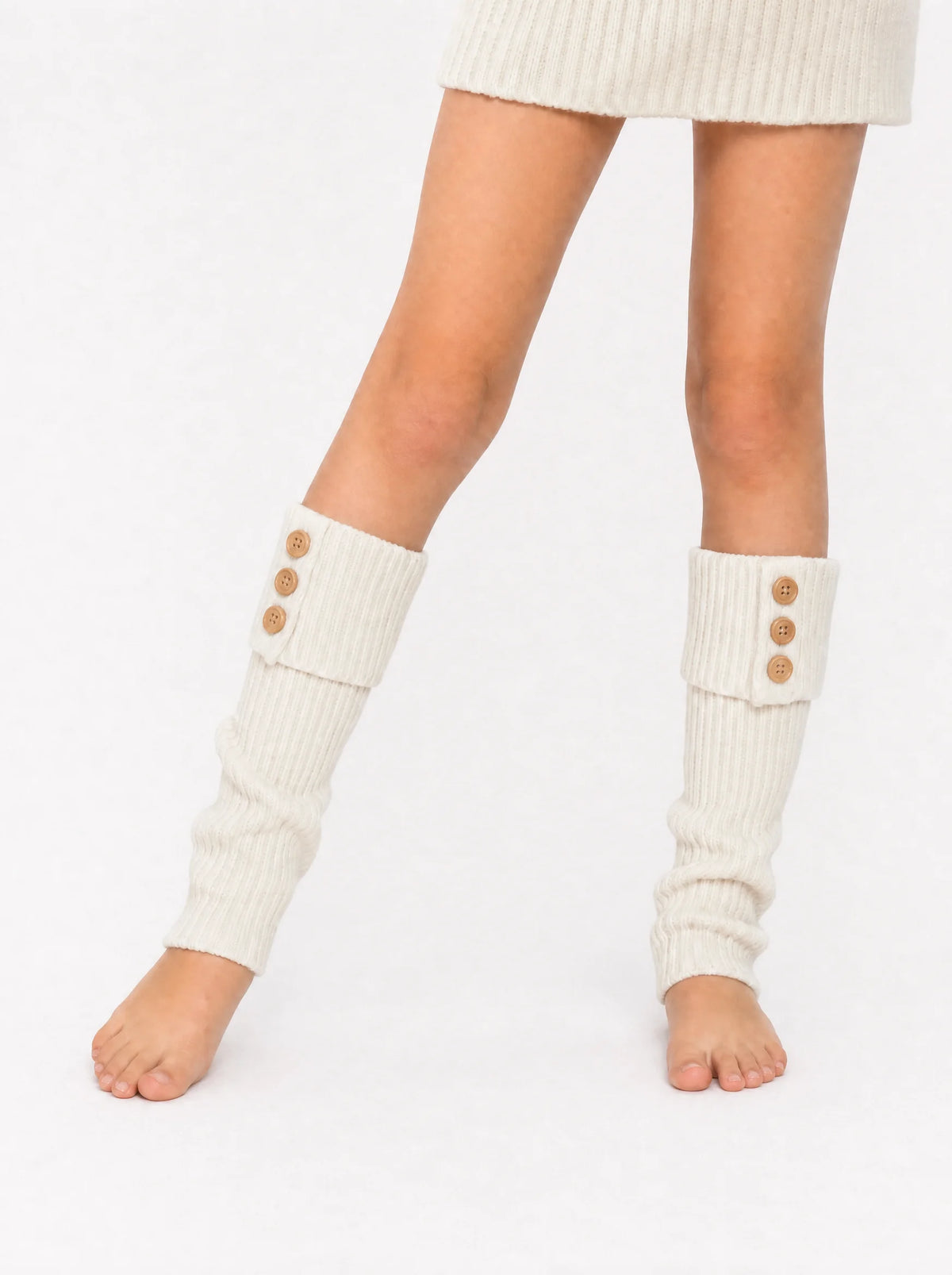 Wood Button Winter Leg Warmers