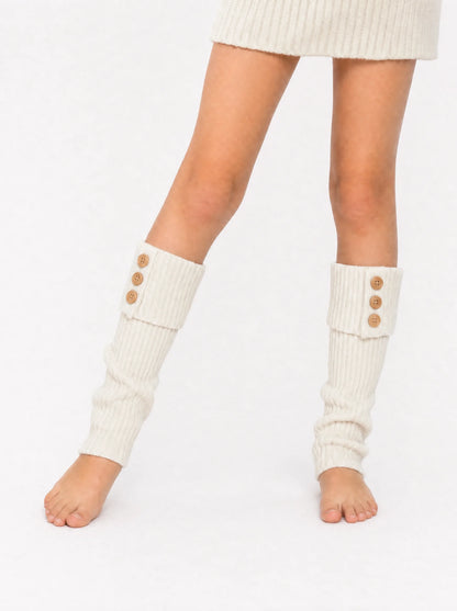 Wood Button Winter Leg Warmers