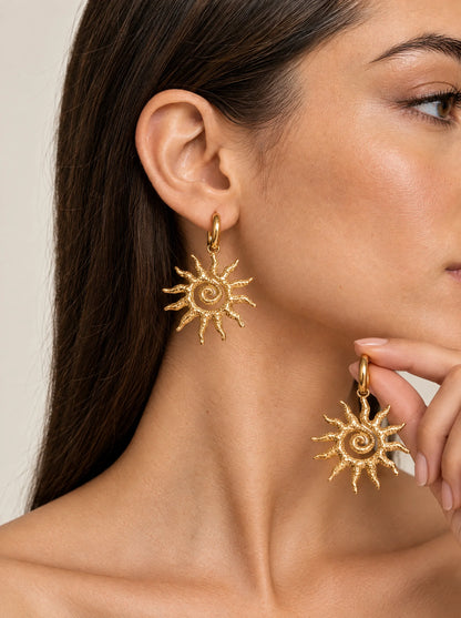 Mythological Spiral Sun Earring