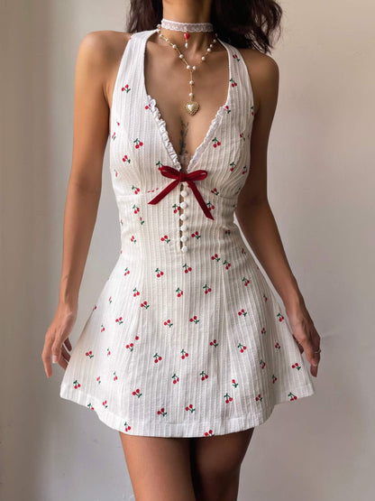 Holly Halter Dress In Cherry-Luxandluxy