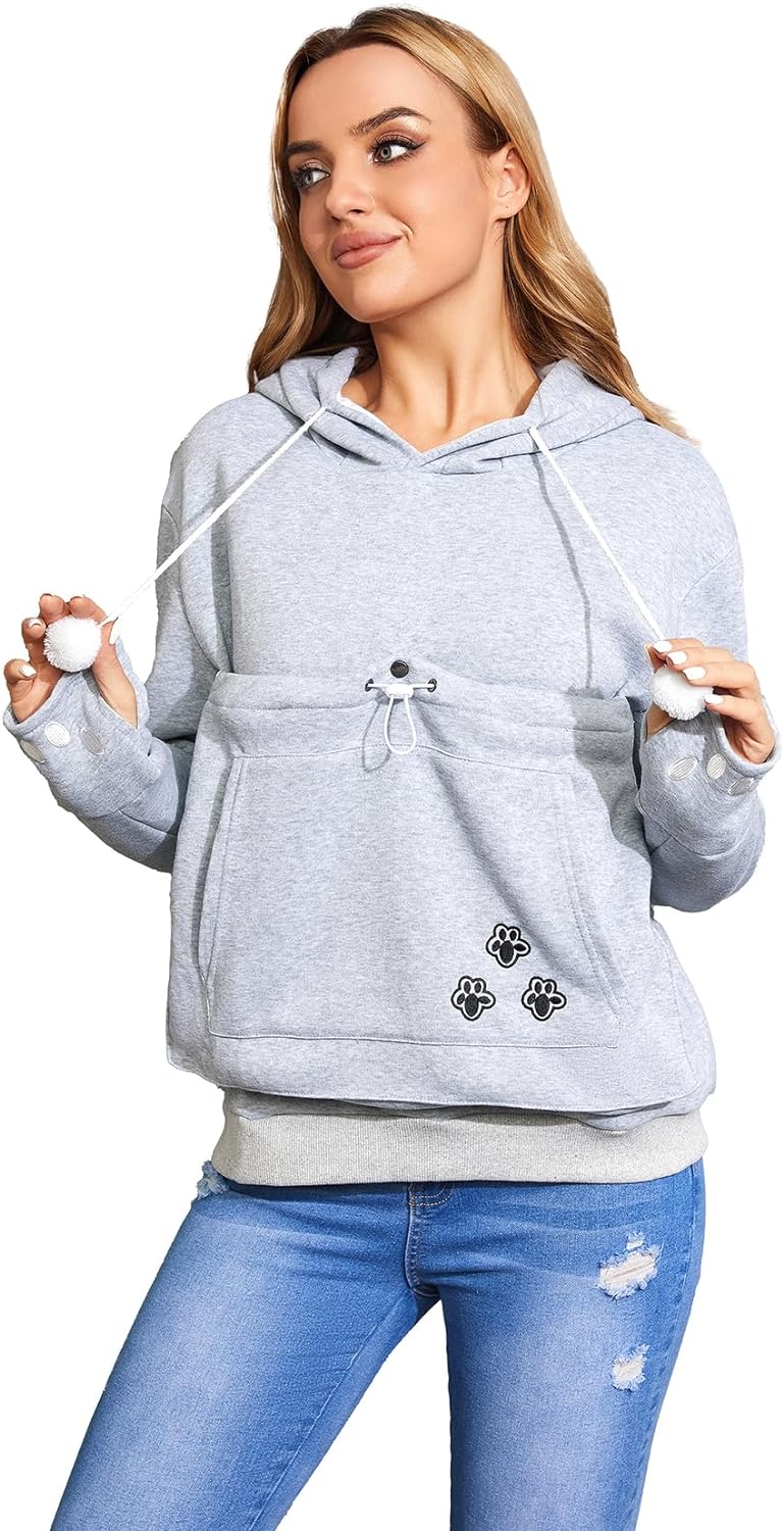 Hoodie with Cat Pouch-Luxandluxy