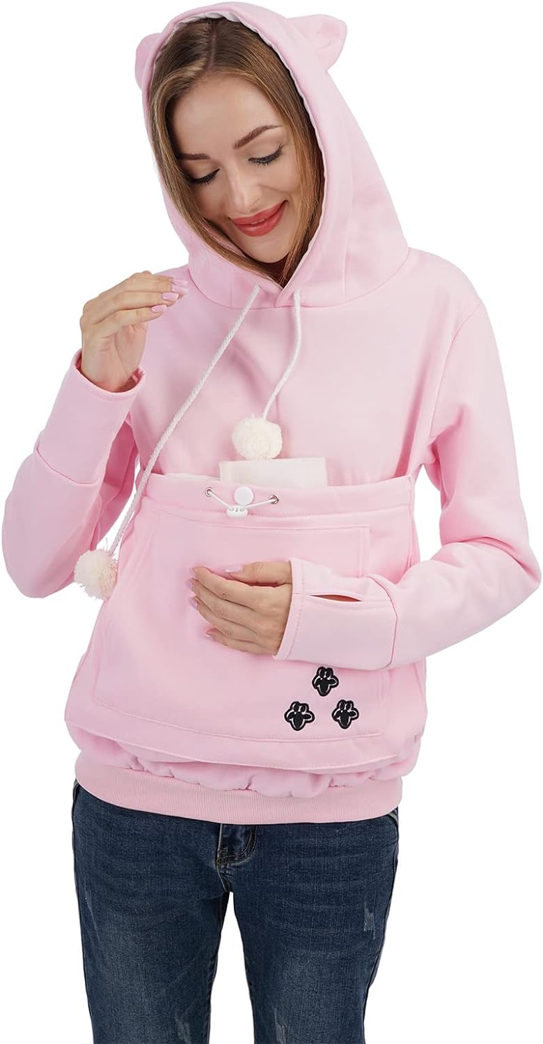 Hoodie with Cat Pouch-Luxandluxy