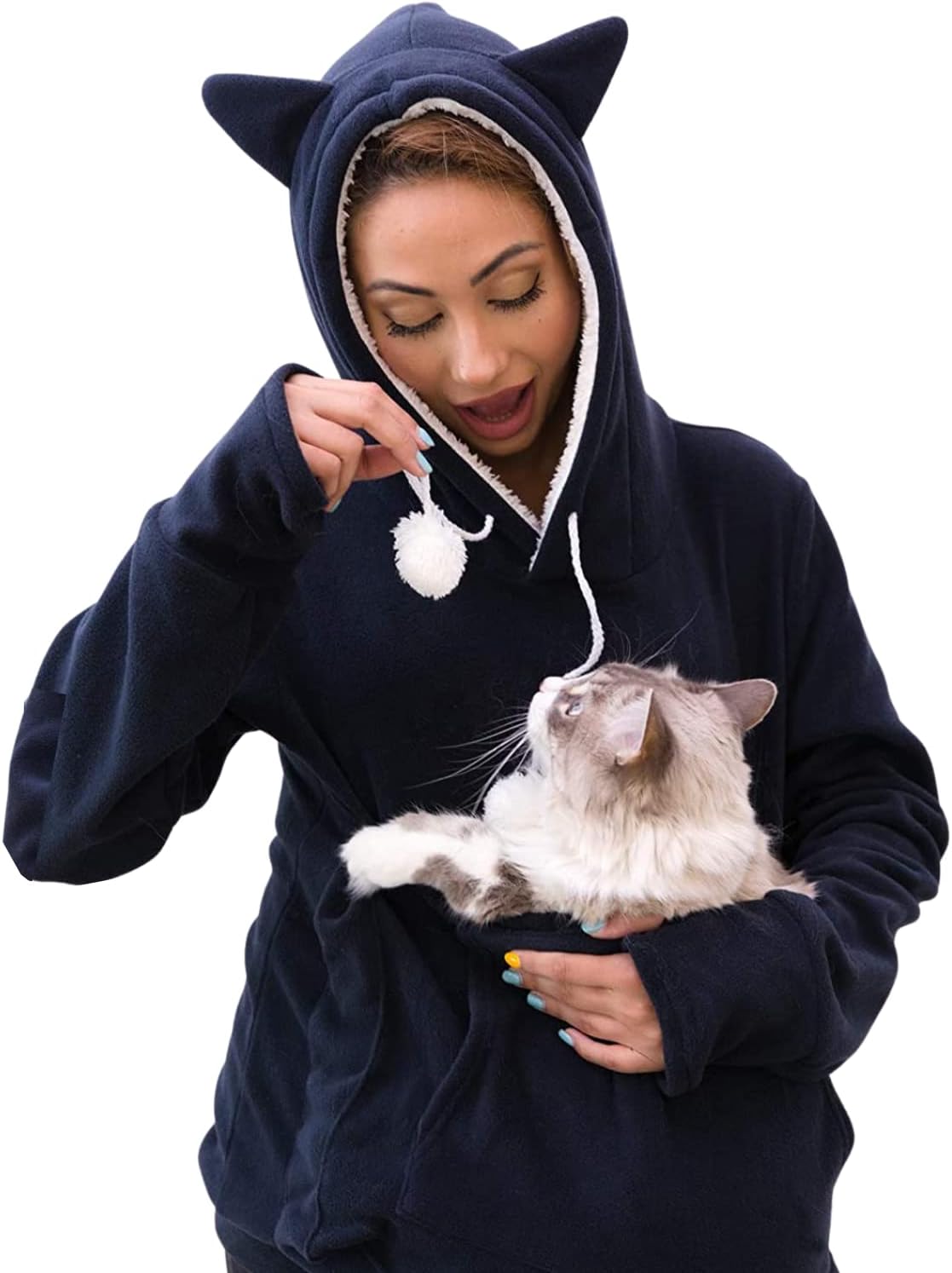 Hoodie with Cat Pouch-Luxandluxy