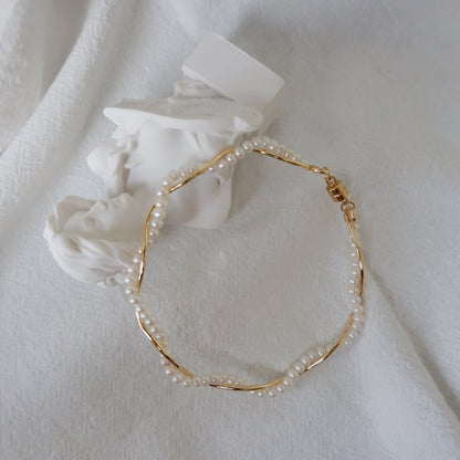 Twisted Pearl Wrap Bracelet
