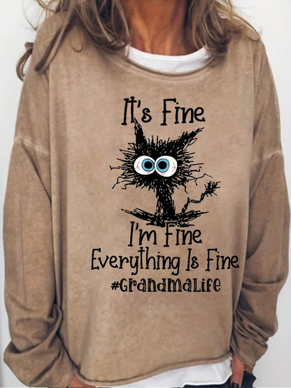 It's Fine I'm Fine Sweatshirt-Luxandluxy