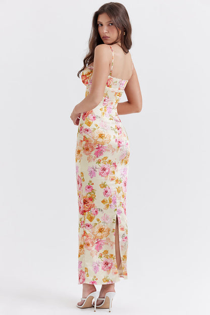 Josefina Ivory Floral Maxi Dress (PRE-ORDER)-Luxandluxy