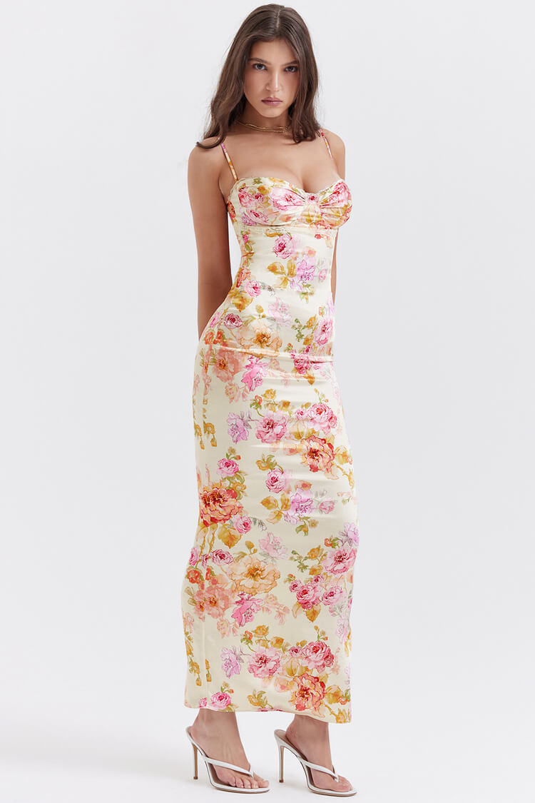 Josefina Ivory Floral Maxi Dress (PRE-ORDER)-Luxandluxy