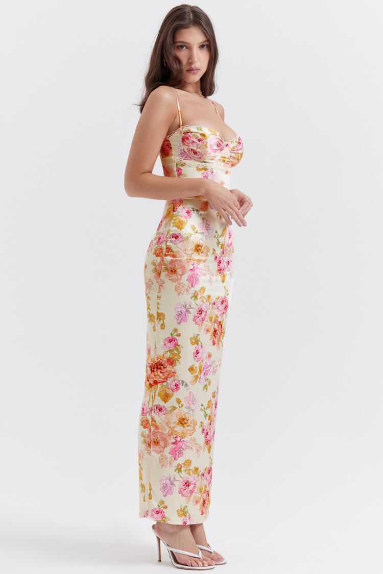 Josefina Ivory Floral Maxi Dress (PRE-ORDER)-Luxandluxy