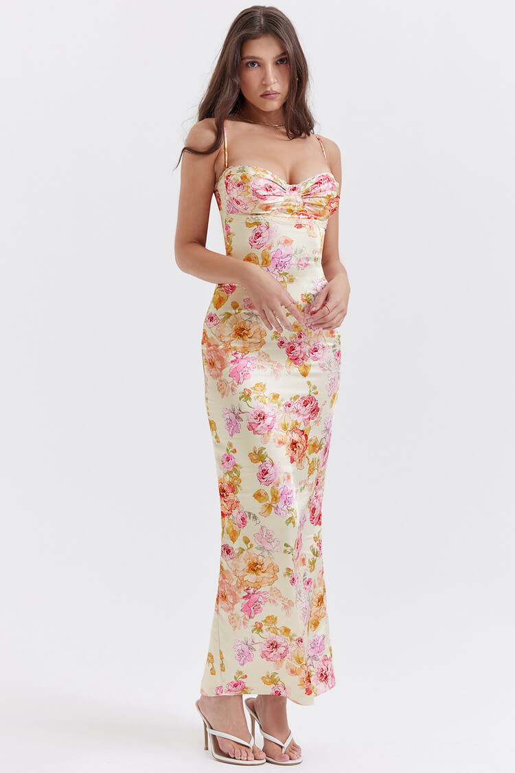 Josefina Ivory Floral Maxi Dress (PRE-ORDER)-Luxandluxy