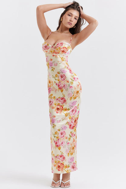 Josefina Ivory Floral Maxi Dress (PRE-ORDER)-Luxandluxy