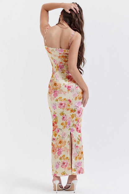 Josefina Ivory Floral Maxi Dress (PRE-ORDER)-Luxandluxy