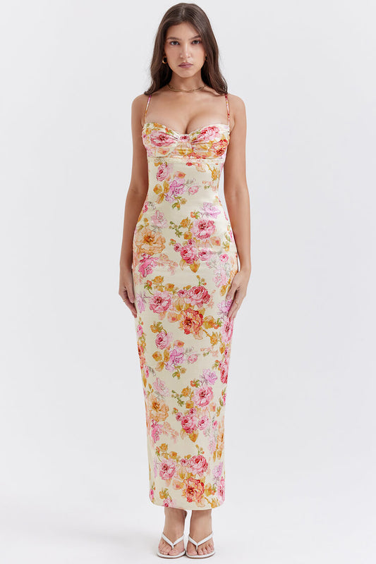 Josefina Ivory Floral Maxi Dress (PRE-ORDER)-Luxandluxy