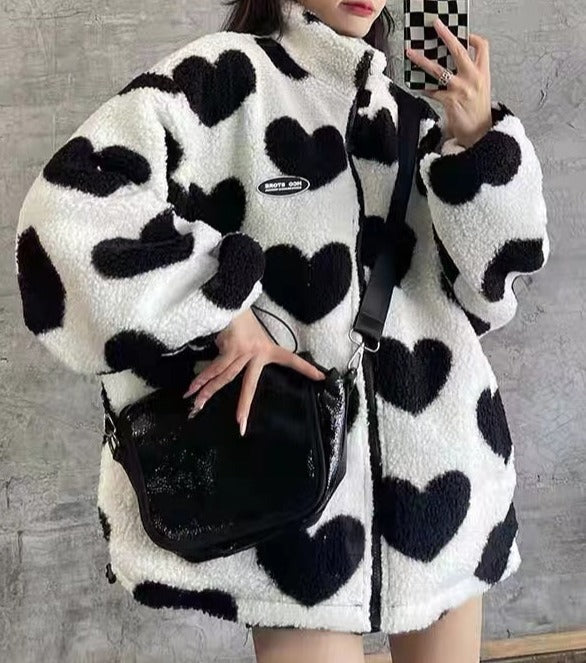 Kawaii Heart Double Sided Jacket-Luxandluxy